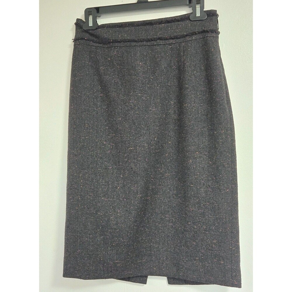 Vintage Classiques Entier Skirt Womens 4 Grey Wool Silk Blend A-Line Office